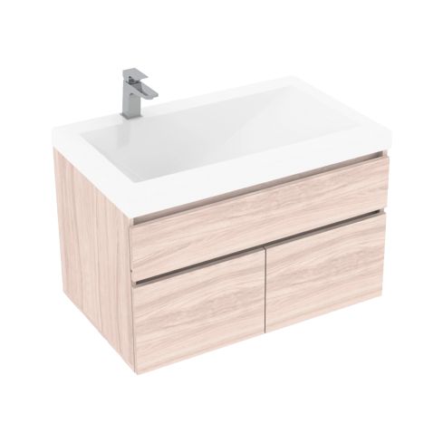 Mueble 79X48Cm Macao Elevado Mali + Lavamanos Bari Blanco