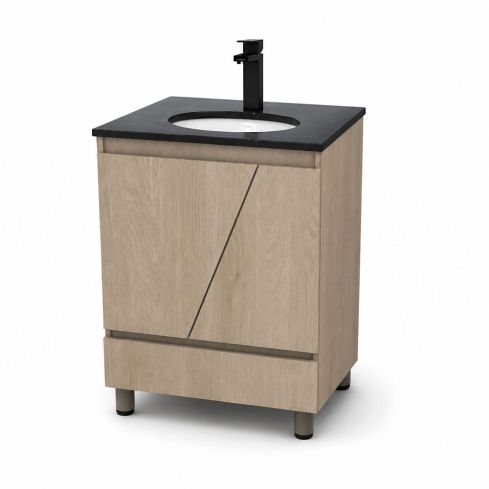 Mueble Inescril 60X46 Piso Torino T/Marmol Negr B/Poner C/Lavamanos Arrecife