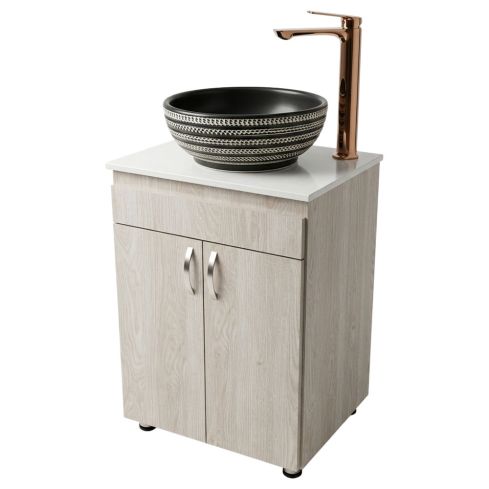 Mueble Inescril 51X40 Cm Piso Austral Tapa Marmol Blanco