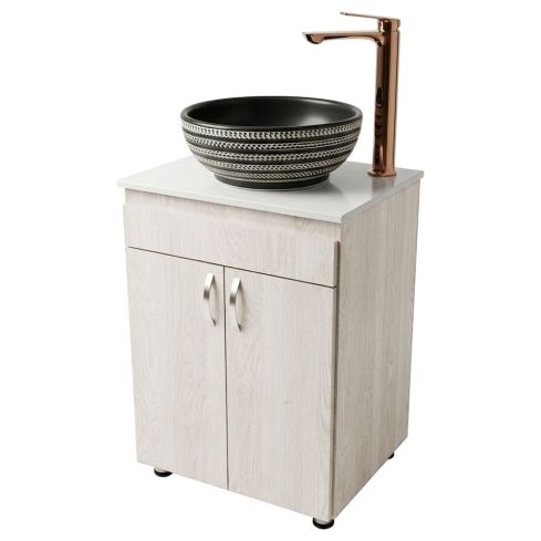 Mueble Inescril 51X40 Cm Piso Roma Tapa Marmol Blanco