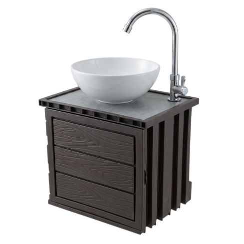 Mueble Senco Vanitie Eco Taupe Cafe + Lvm Yari + Griferia
