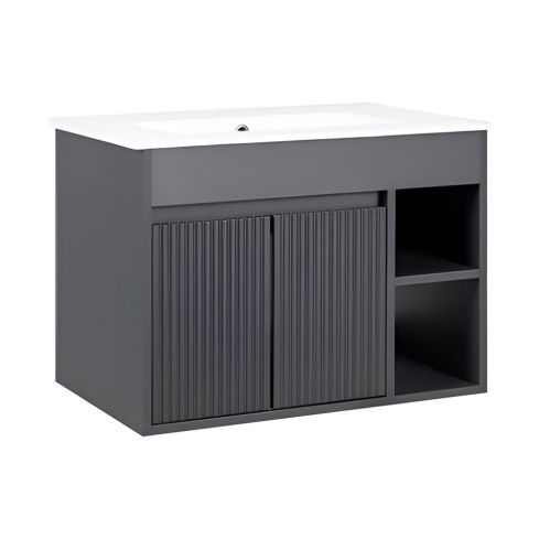 Mueble Lille Dark Grey 70X46 Cm RF:60LI2700522 + Lavamanos Blanco RF:60PB2401009 STRETTO
