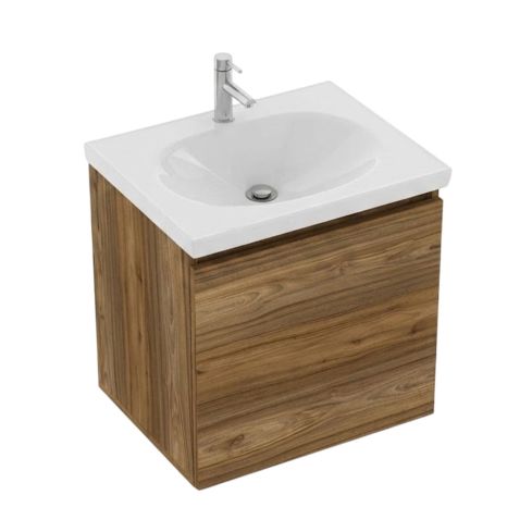 Mueble Básico Elevado Sin Manija 48x38cm Sikuani + Lavamanos Eco Blanco Firplak