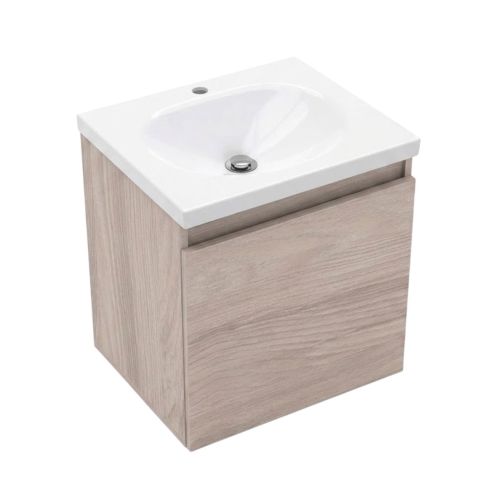 Mueble Básico Elevado Sin Manija 48x38 Mali + Lavamanos Eco Blanco Firplak