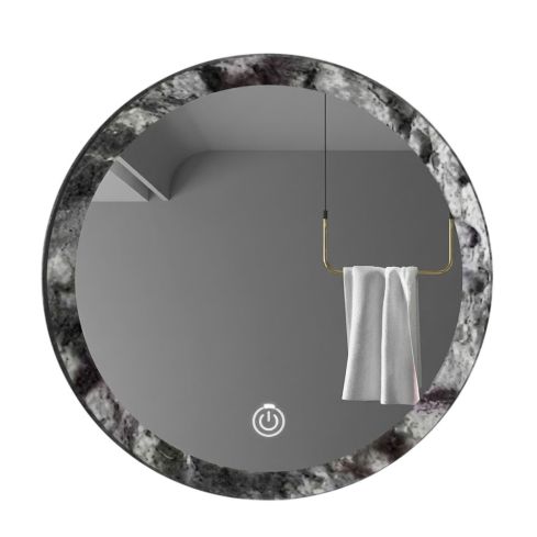 Espejo Led Redondo Uf-2014 Marco Negro 60cm Ref 15150191 Unifer