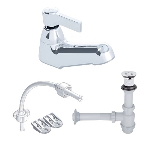 Conjunto Grifería Llave De Lavamanos Fizzia Ref:104126