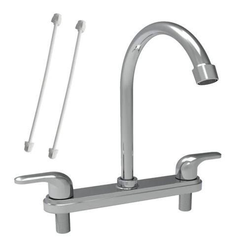 Llave Lavaplatos Mezclador 8"  Lotta Palanca Cromo + Acoples  Rf:20Lp4509001A Stretto - Ref:0020160820