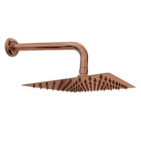 Regadera Cuadrada 8"  Cobre-Lascar Brazo 30 Cm Rf:21St6001030 Stretto