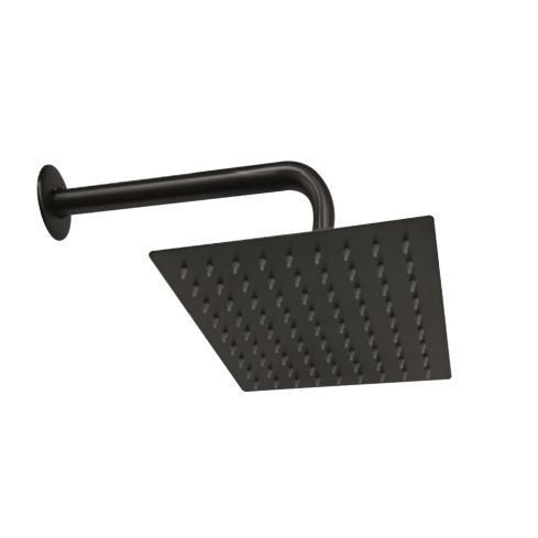 Regadera Cuadrada 8"  Slim Grafit-Austral Brazo 30 Cm Rf:21St6002930 Stretto