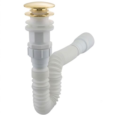 Cj Desag Push Lvm Ref:12st2007500 Sin Reboso Oro Atacama + Sifon Flexib Stretto