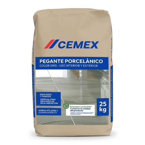 Pegante Porcelanato Cemex Gris 25Kg - Ref:0020240155