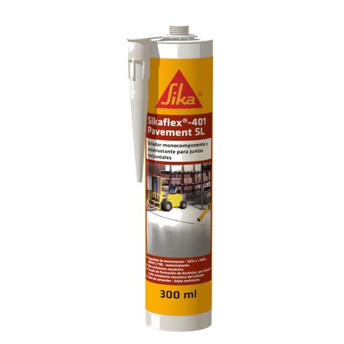 Sikaflex-401 Pavement Gris Concreto Sellador Elástico Para Juntas Horizontales Interiores Y Exteriores 300Ml - Ref:0020280061
