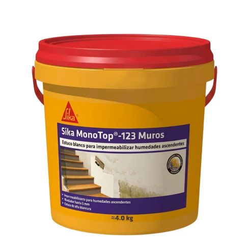 Sika Monotop 123 Muros Mortero Para Impermeabilizar Humedades Ascendentes  4Kg