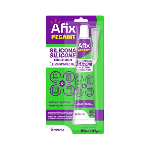 Silicona Transparente Acetica Afix 50m