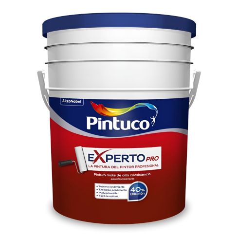 Vinilo Experto Pro Mate Blanco X Cuñete 5 Galones - Ref:0090060268