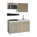 Kit Cocina 150 x 60 cm Granit Perl Mueble Superior y Inferior Ambar + Cubierta + Campana Firplak 