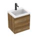 Mueble Elevado basico 48X38 Cm  Sin Manija Color Sikuani + Lavamanos Oslo Color Blanco