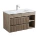 Mueble Paris Lenga Tex 80X46 Cm RF:60PA2700600 + Lavamanos Blanco RF:60PB2401010 STRETTO