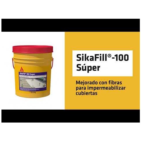 Sikafill 100 Super Gris Para Impermeabilizar Cubiertas, Techos Y Terrazas4.5Kg